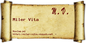 Miler Vita névjegykártya
